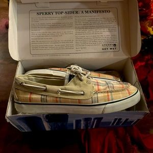 Sperry shoes plaid slip on